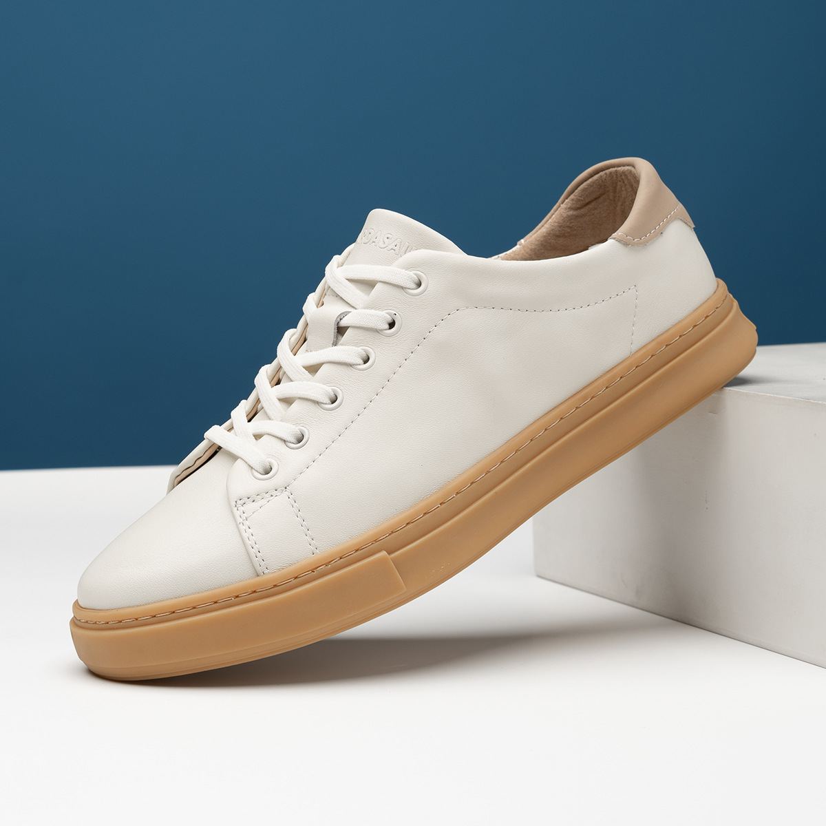 Men's Breathable Trendy White Casual Sneakers